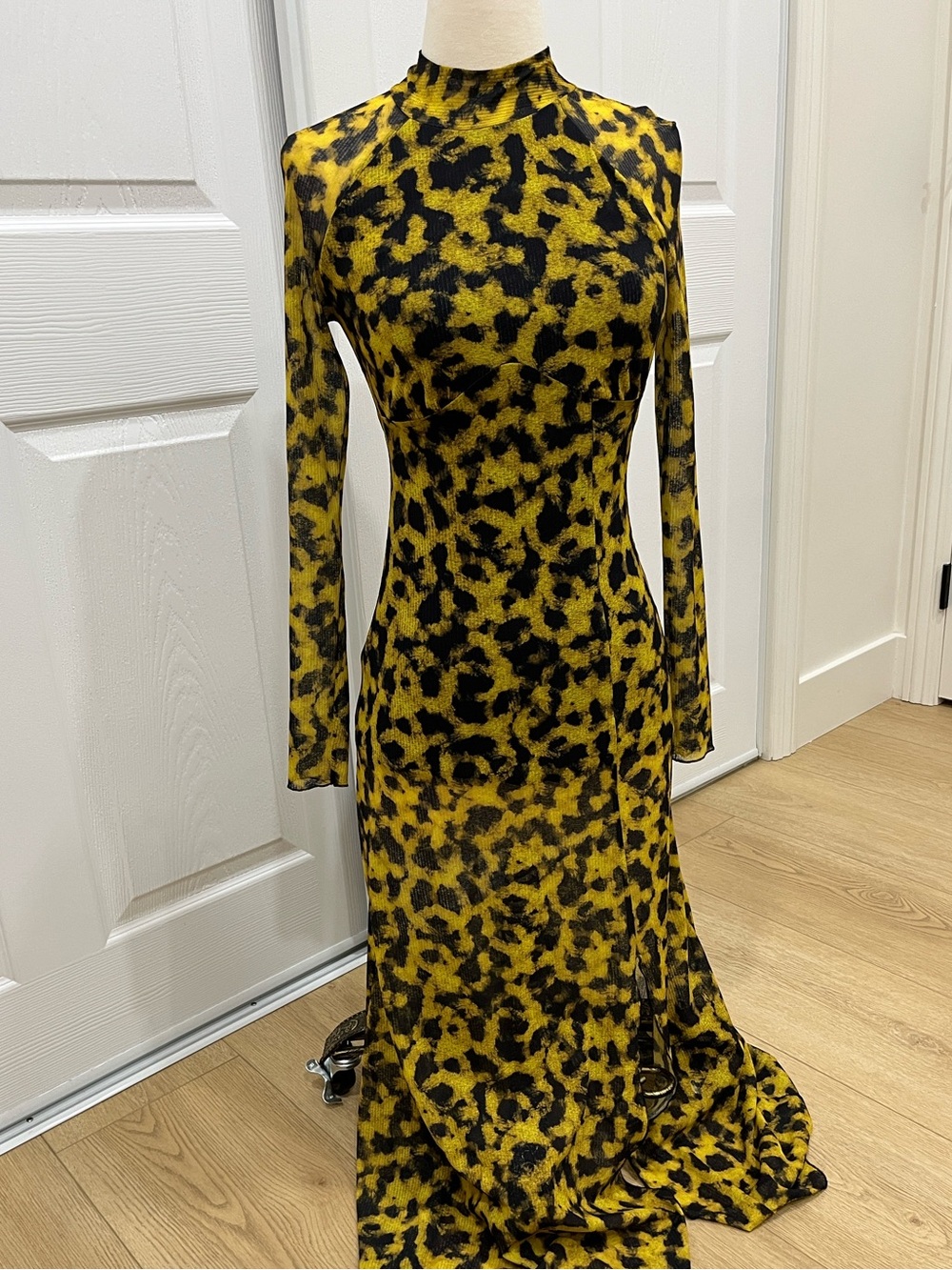 Golden Sheer Stretchy Maxi Dress